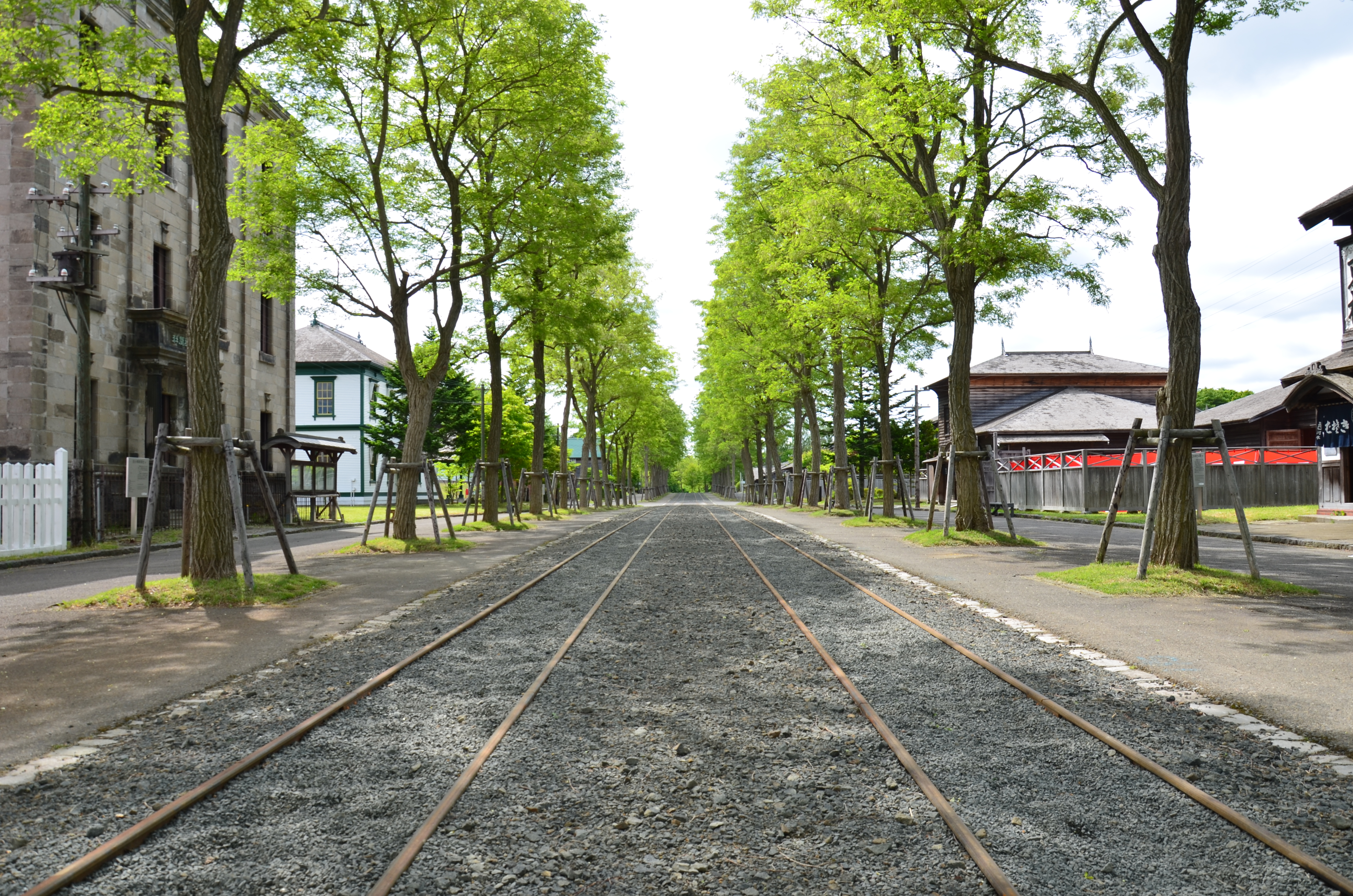 Main street with tracklines