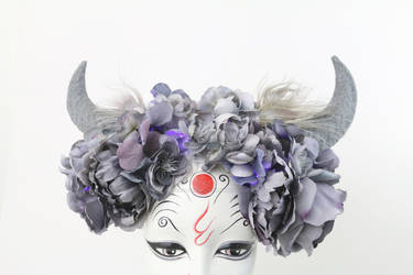 Pretty Gargoyle Purple LED Horn Headdress