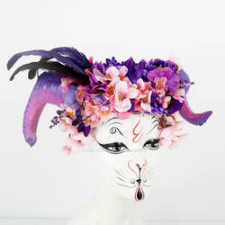 Amethyst Blossom Horned Headdress