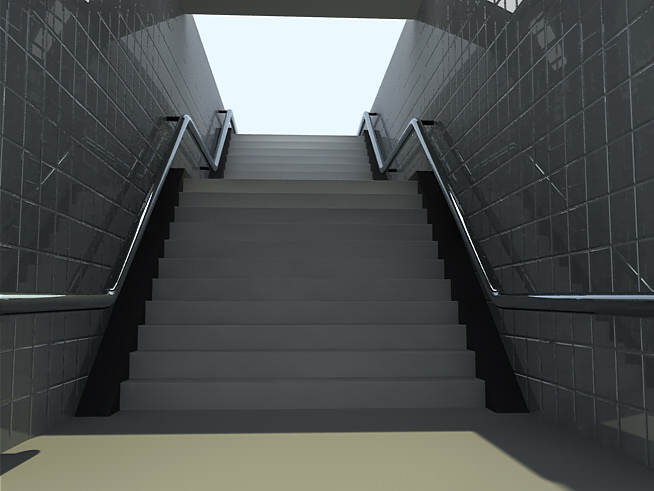 Staircase outdoors vray