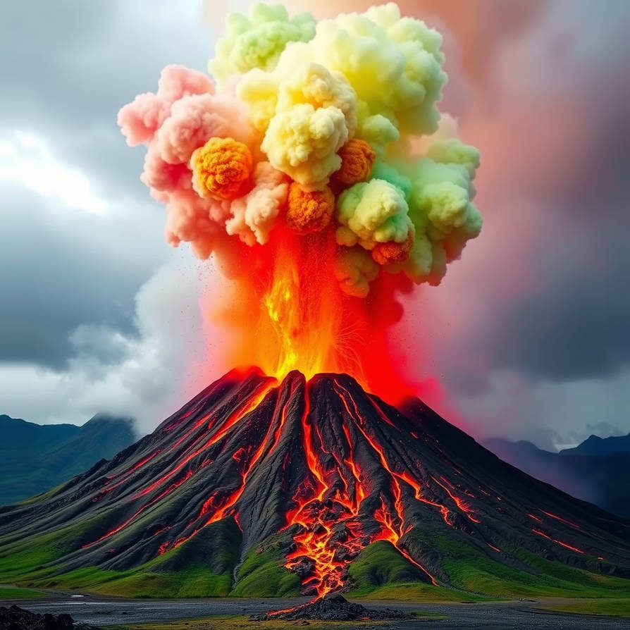 Vulcan Exploding Colorful volcano exploding with color by tweeker3to9 on DeviantArt