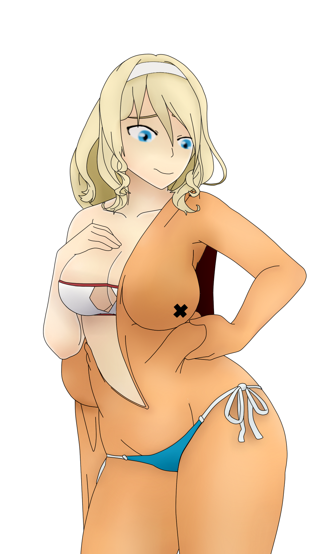 Curvy and unmasked (commission)