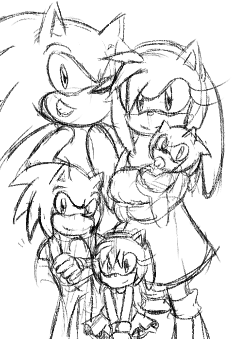🌸magenta_mel🌸🇵🇸 على X: Family Portrait ✨ (?) Sonic Au🌸 #sonamy  #SonicTheHedgehog #sonicau  / X