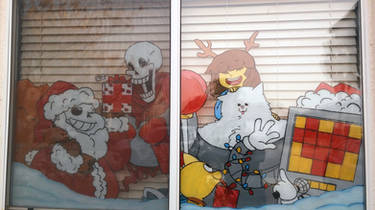 Undertale Christmas Window Painting