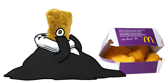 Gaster eating too many mcnuggies