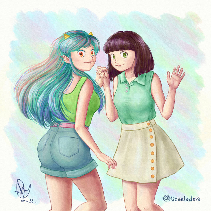 Lum and Shinobu - Urusei Yatsura fanart by Micaeladera on DeviantArt
