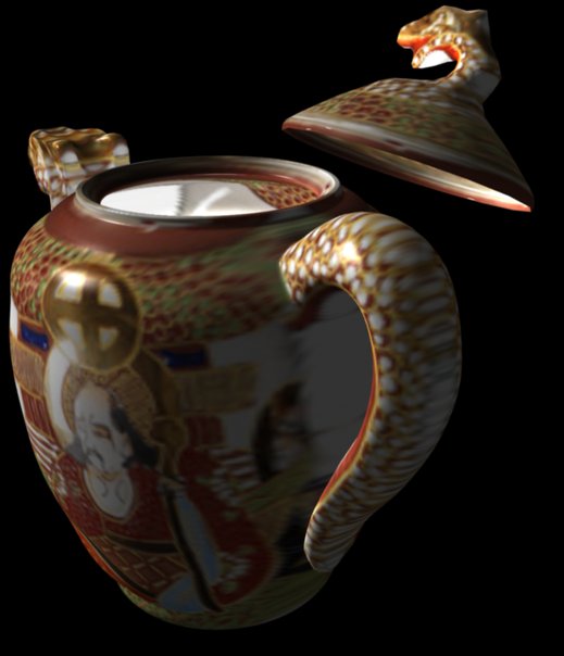 Dragon Teapot Open