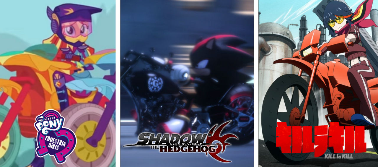 Motorist Trio: Sunset, Shadow, and Ryuko by AnimatedOne on DeviantArt