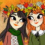 Autumn flower crowns (with background)