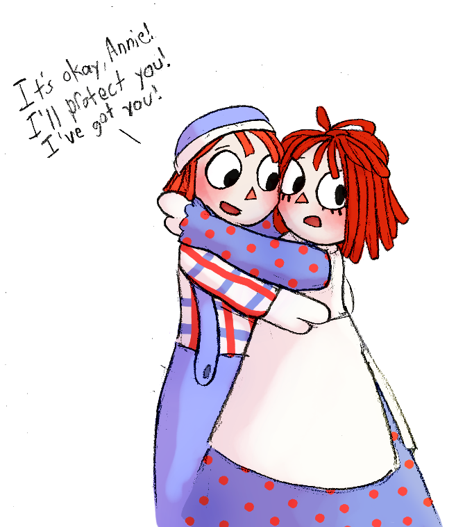 Raggedy Andy being a sweet brother by TrendyStaMacigian on DeviantArt