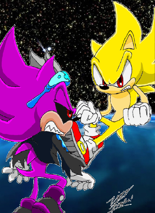 Super Sonic VS Super Scourge by 5courgesbestbuddy on.