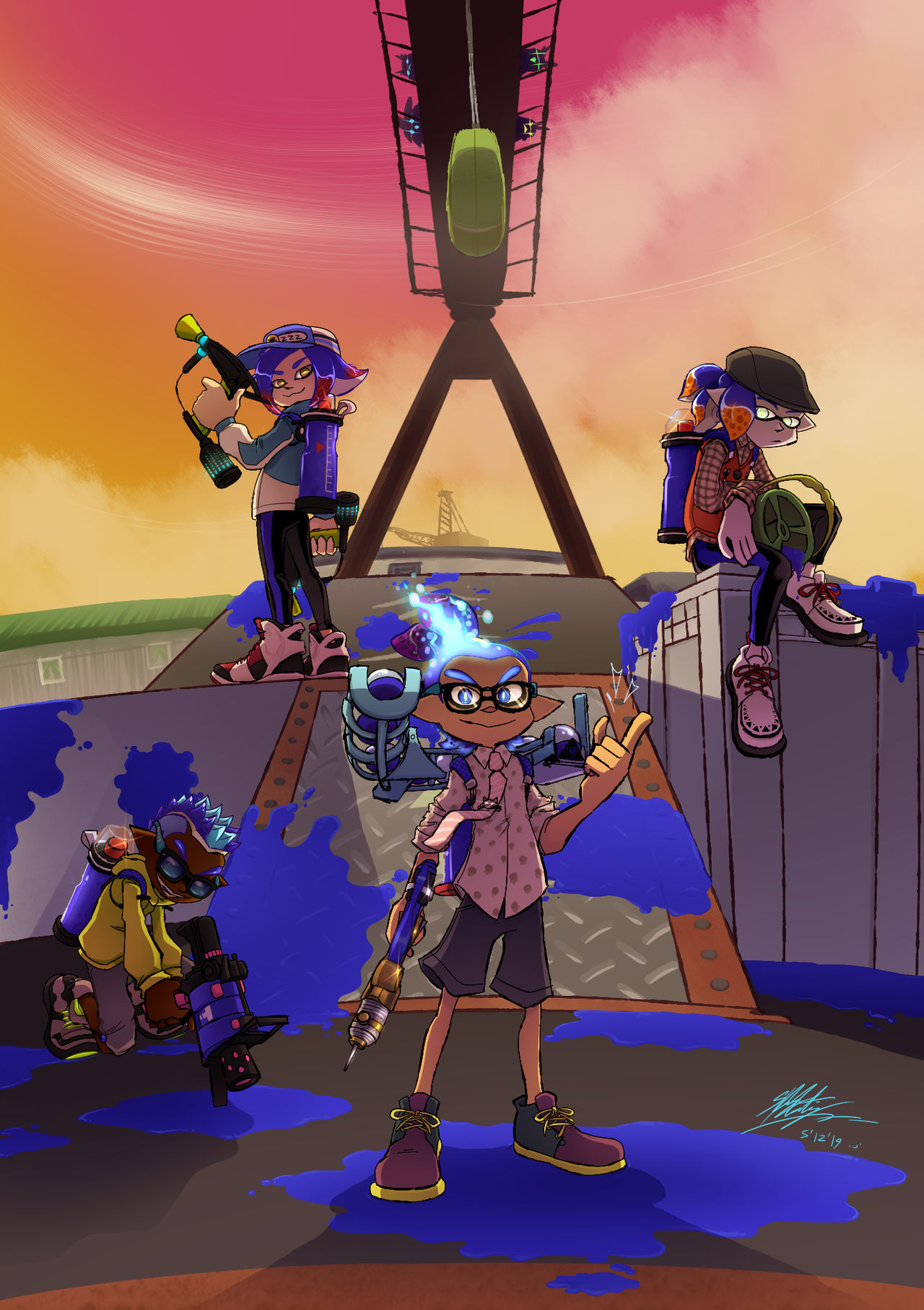 .:Commission: Team Splat Nyattack:. by SukajiSplats on DeviantArt
