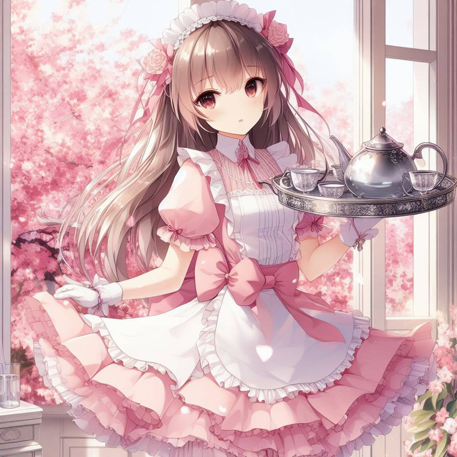 Maid in pink 2 by pikapikalenlen on DeviantArt