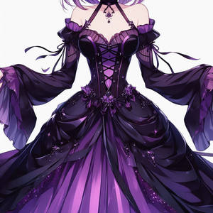 Black and purple gown