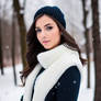 Contrast - snow and brunette 
