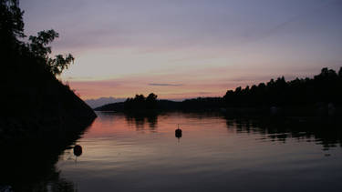 sunset by the lake