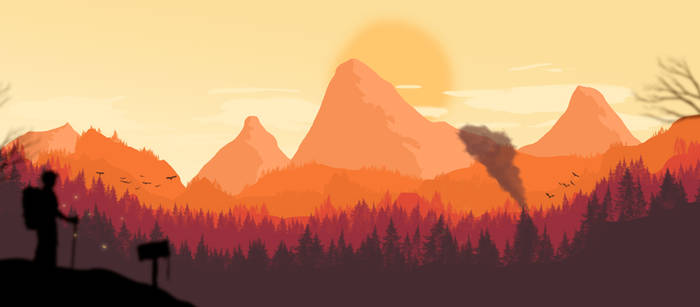 Firewatch Inspired Landscape