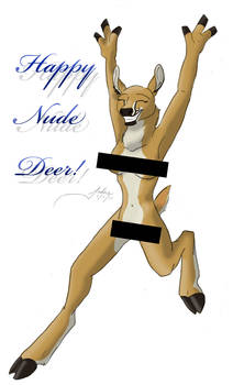 Happy Nude Deer
