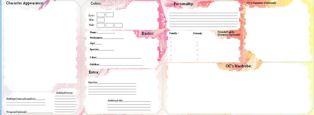 Oc Design Notes Blank OC Reference Sheet by arisaxkureno on DeviantArt