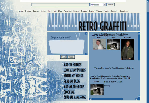 Retro Graffiti Myspace Layout by LenaSkates on DeviantArt
