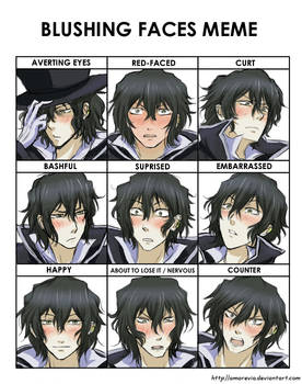 Blushing faces meme - Gil