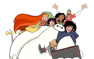 Big Hero 6 : Baymax and friends Doing selfie PNG