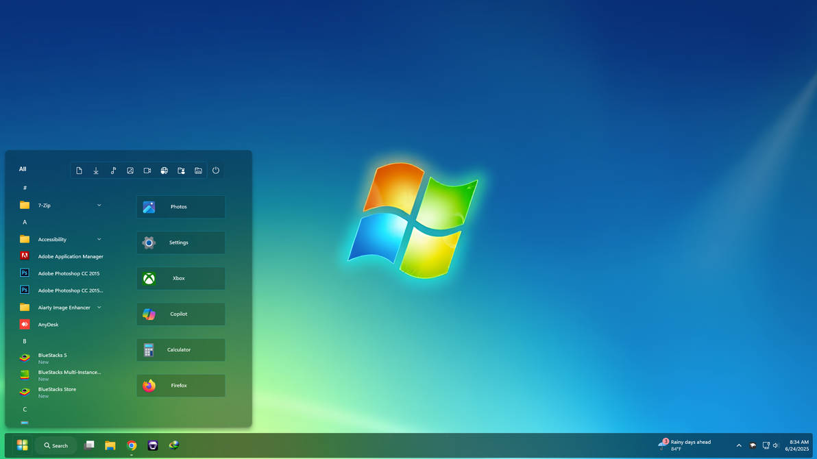 New Windows 7 Style Start Menu For Windows 11 by linkvegas12 on DeviantArt