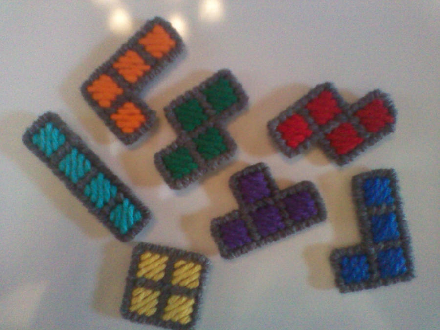 Dark Grey Edged Tetris Magnets