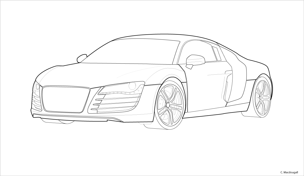Audi R8 Outline by Stratis303 on DeviantArt