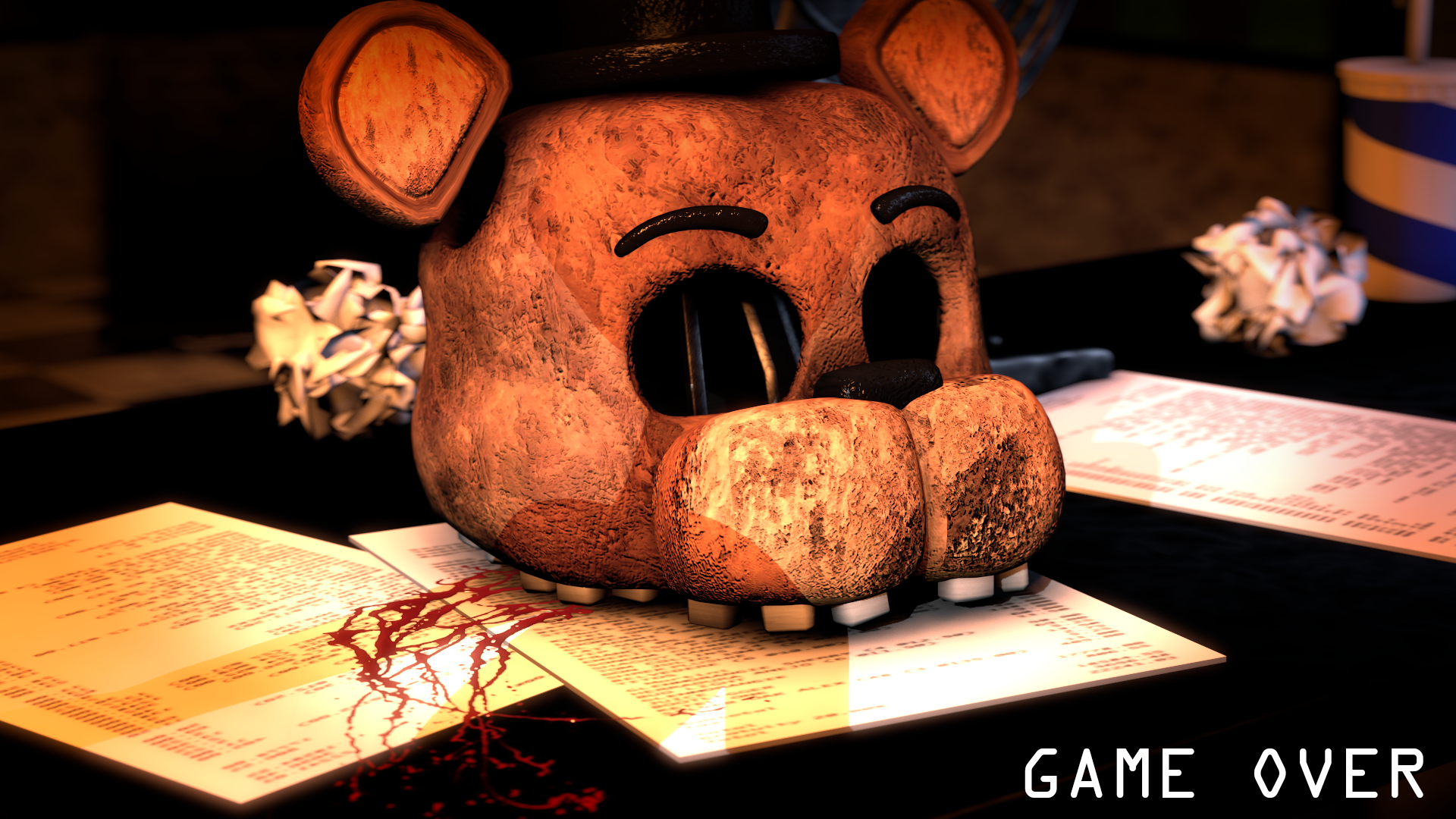 FNAF 2 Anniversary Game Over Screen.