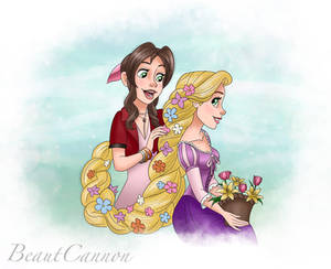 Aerith and Rapunzel
