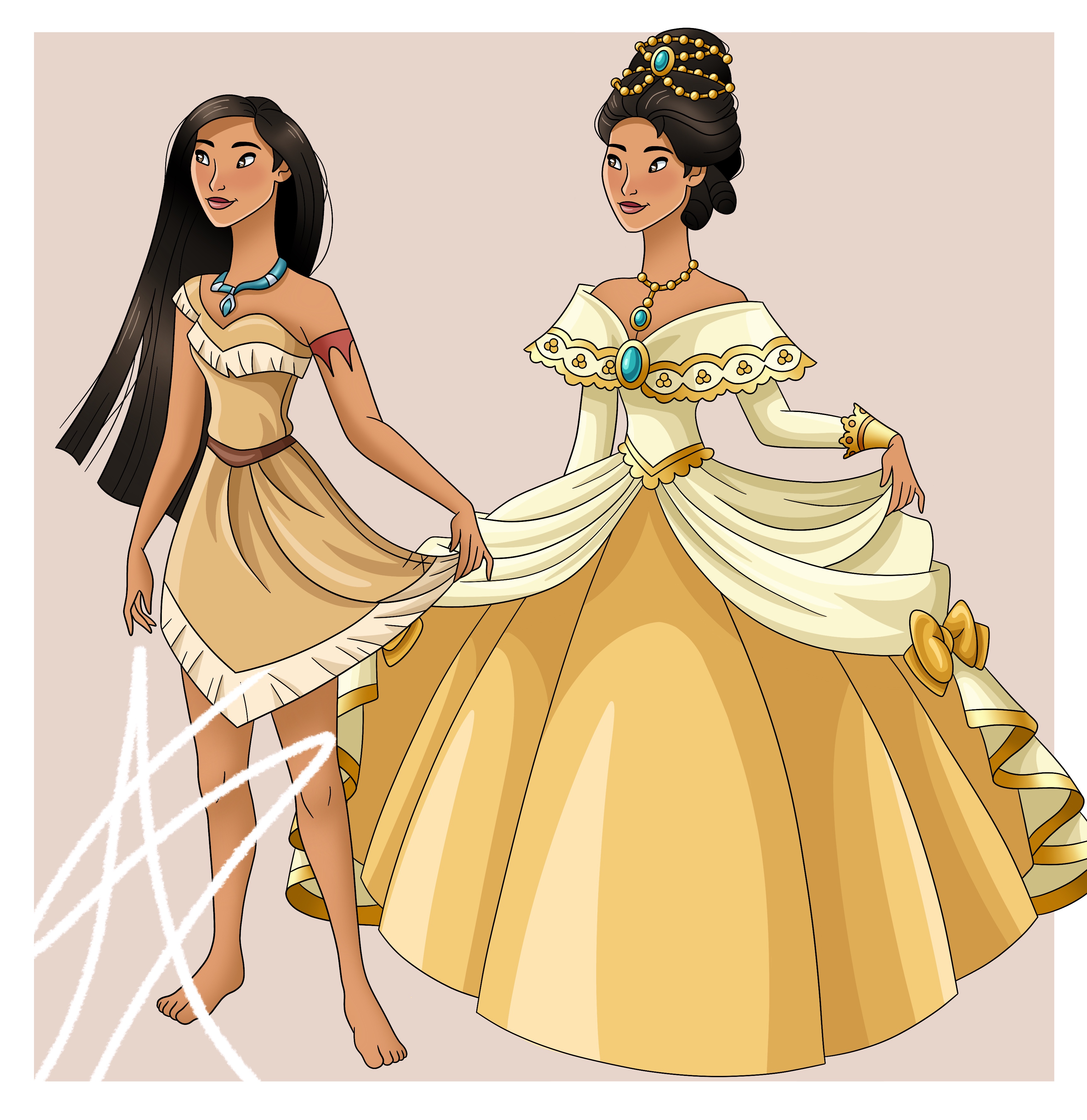pocahontas dress (ADULT) | Sand Mesh MEDIUM You are ready to woo your John Smith in this shimmering outfit! Pocahontas Costume Ideas for Plus