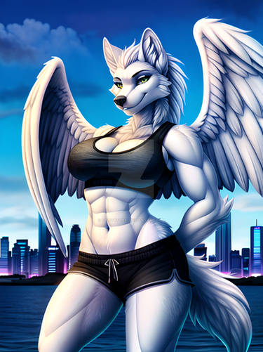 [OPEN] Magical White Wolf Lady with Wings