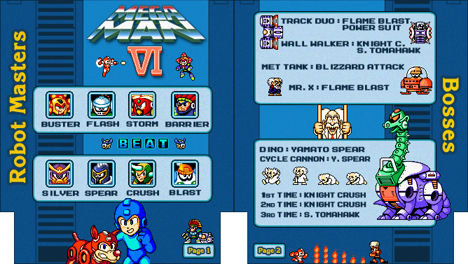 Mega Man 6 NES Cheat Sheet