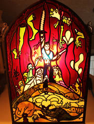 Army of Darkness Stained Glass Window Autographed