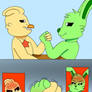 Kickin and Hoppy arm wrestling