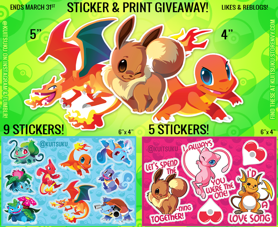 Pokemon Sticker Giveaway!