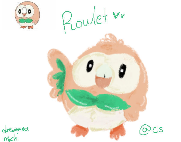 rowlet | pokemon | mspaint doodle by axolii on DeviantArt