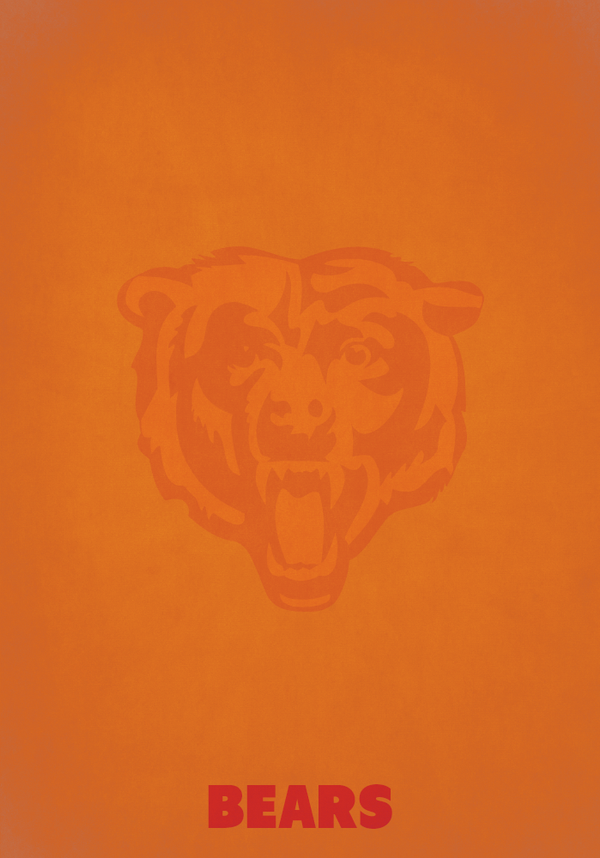 PosterVine Chicago Bears Vintage Logo Poster