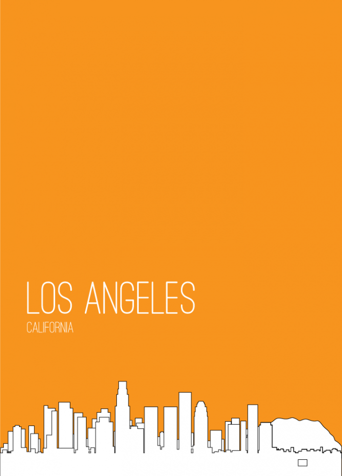 PosterVine Los Angeles Skyline Poster