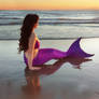 Mermaid sitting on beach