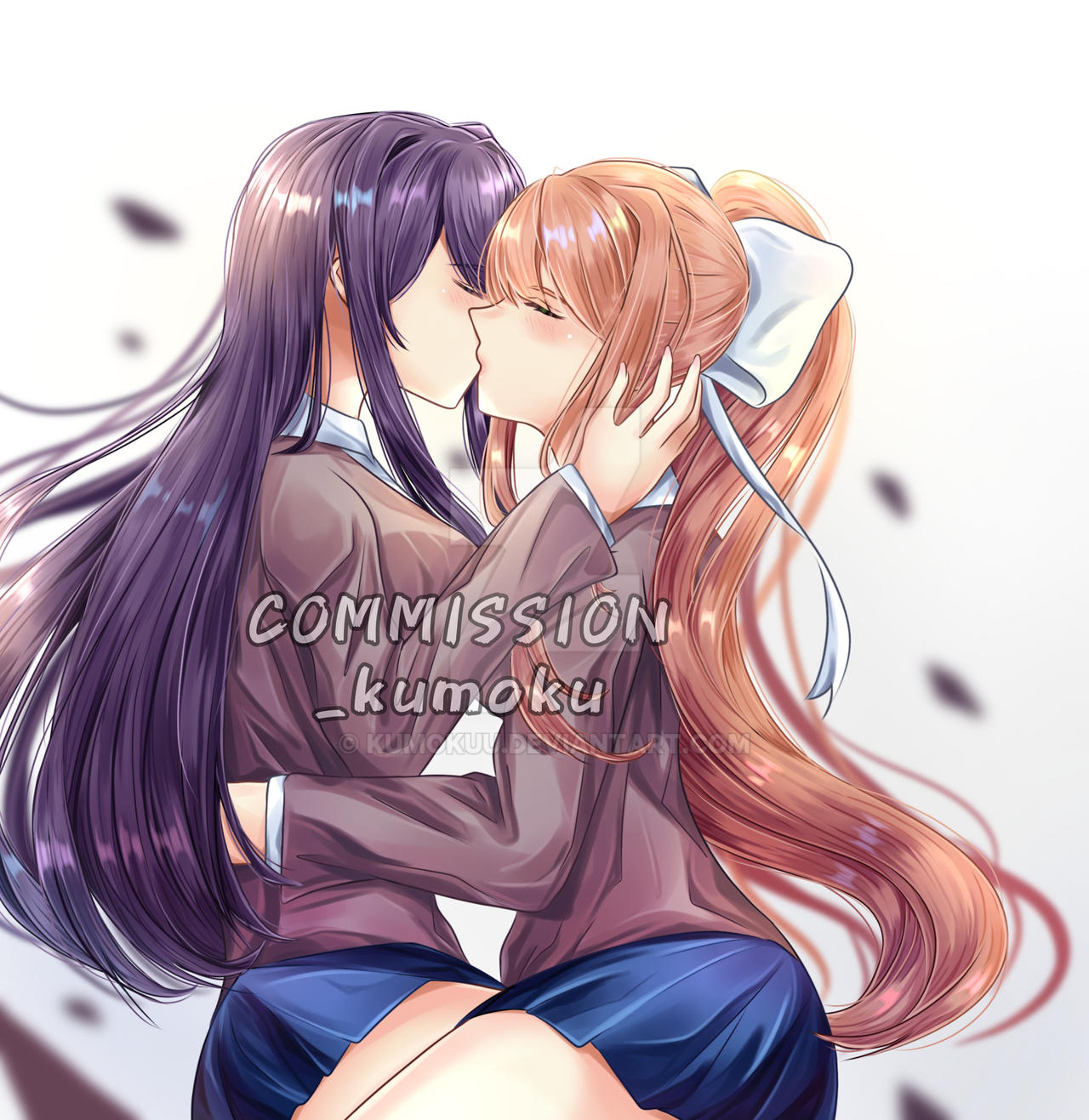 Monika and Yuri~ 💚💜 (by QuartizerMC on DeviantArt) : r/DDLC