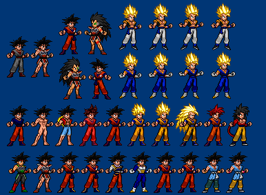 Goku, Bardock, Raditz, Vegito and Gogeta JUS