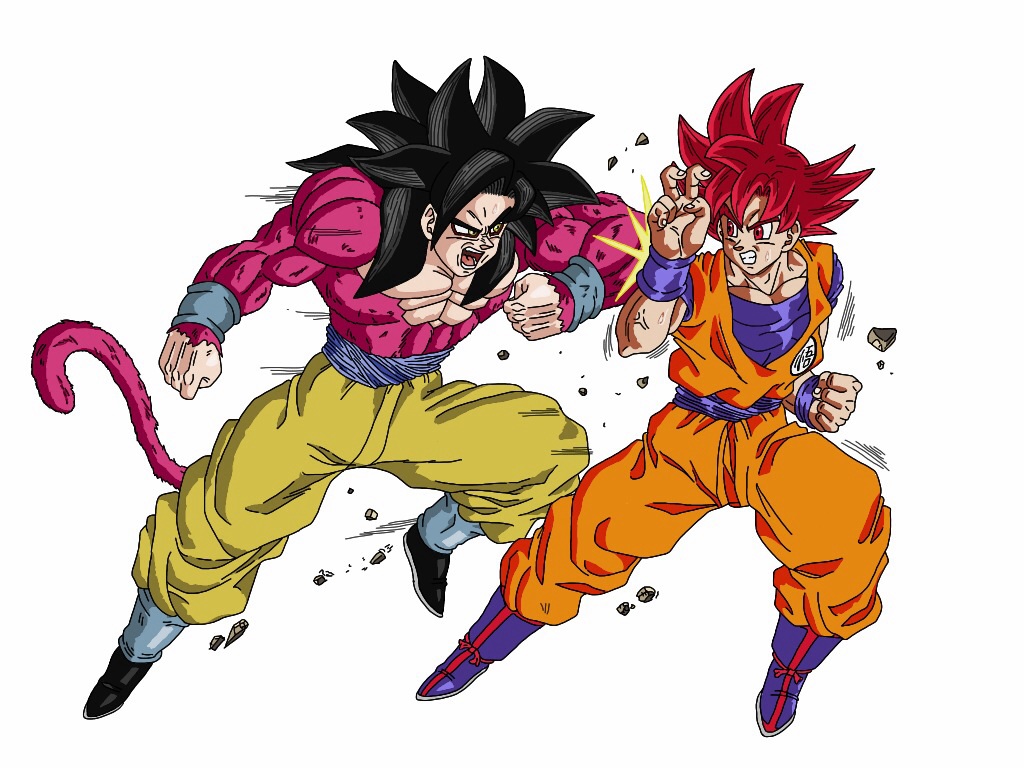 Super Saiyan 4 vs Super Saiyan God V.2