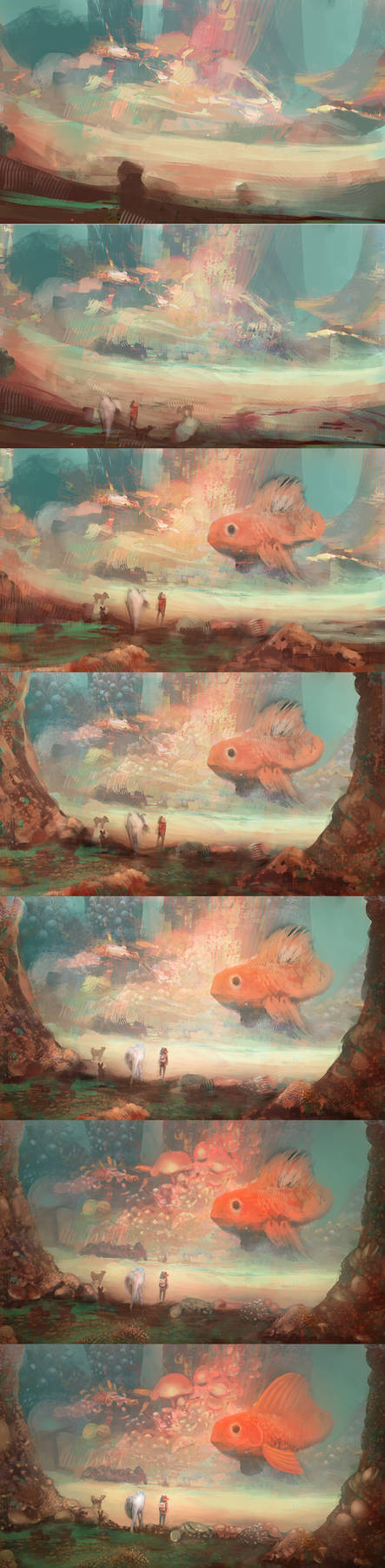 The journey and the big fish (process) by Mocaran