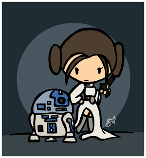 Leia and R2D2