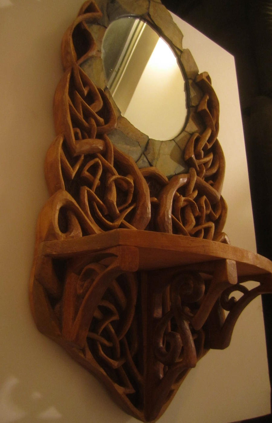 Wood and Slate Stone Mirror 2