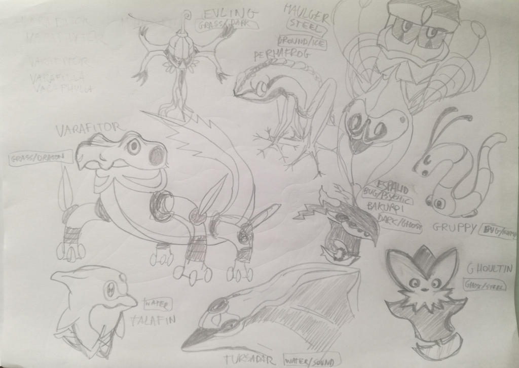 Fakemon Sketches by LucaDeflorian on DeviantArt