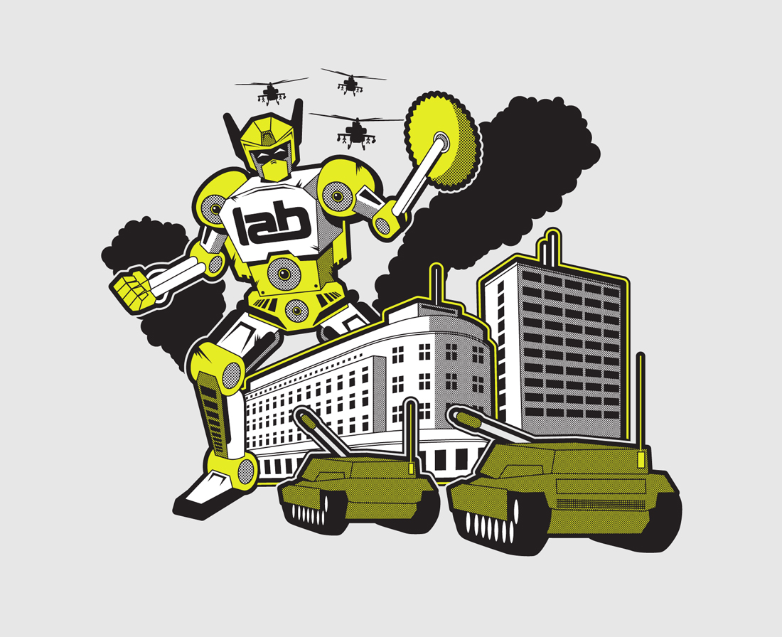 ATTACK OF THE LAB tee design