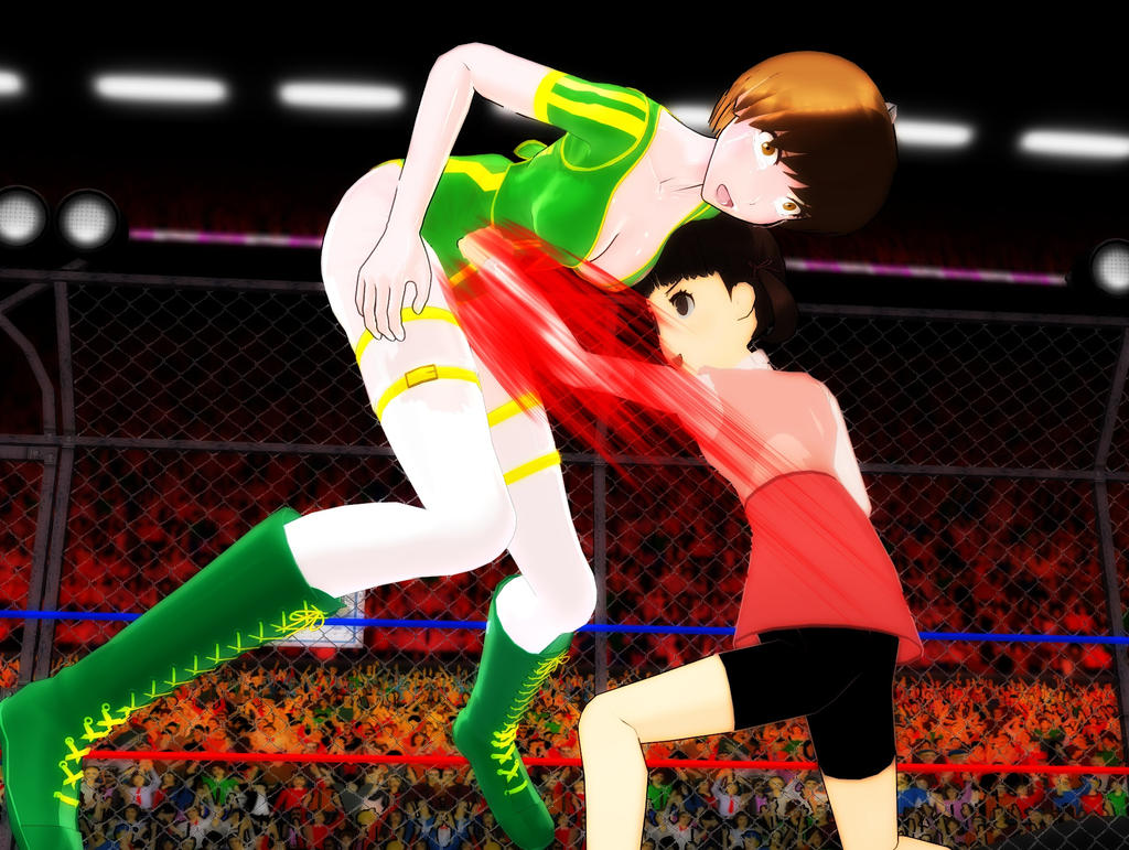 MMD WRESTLINGBelly Punch on Chie Satonaka by tousato on. 